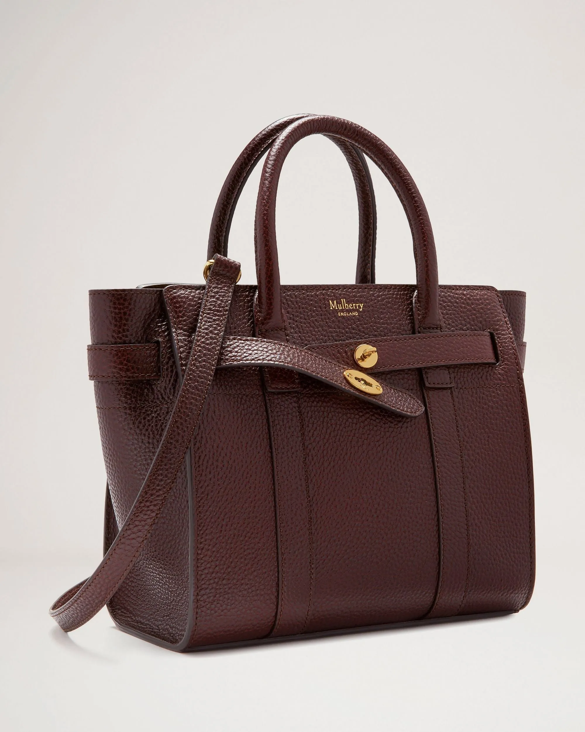 Mini Zipped Bayswater Small Classic Grain (Oxblood)