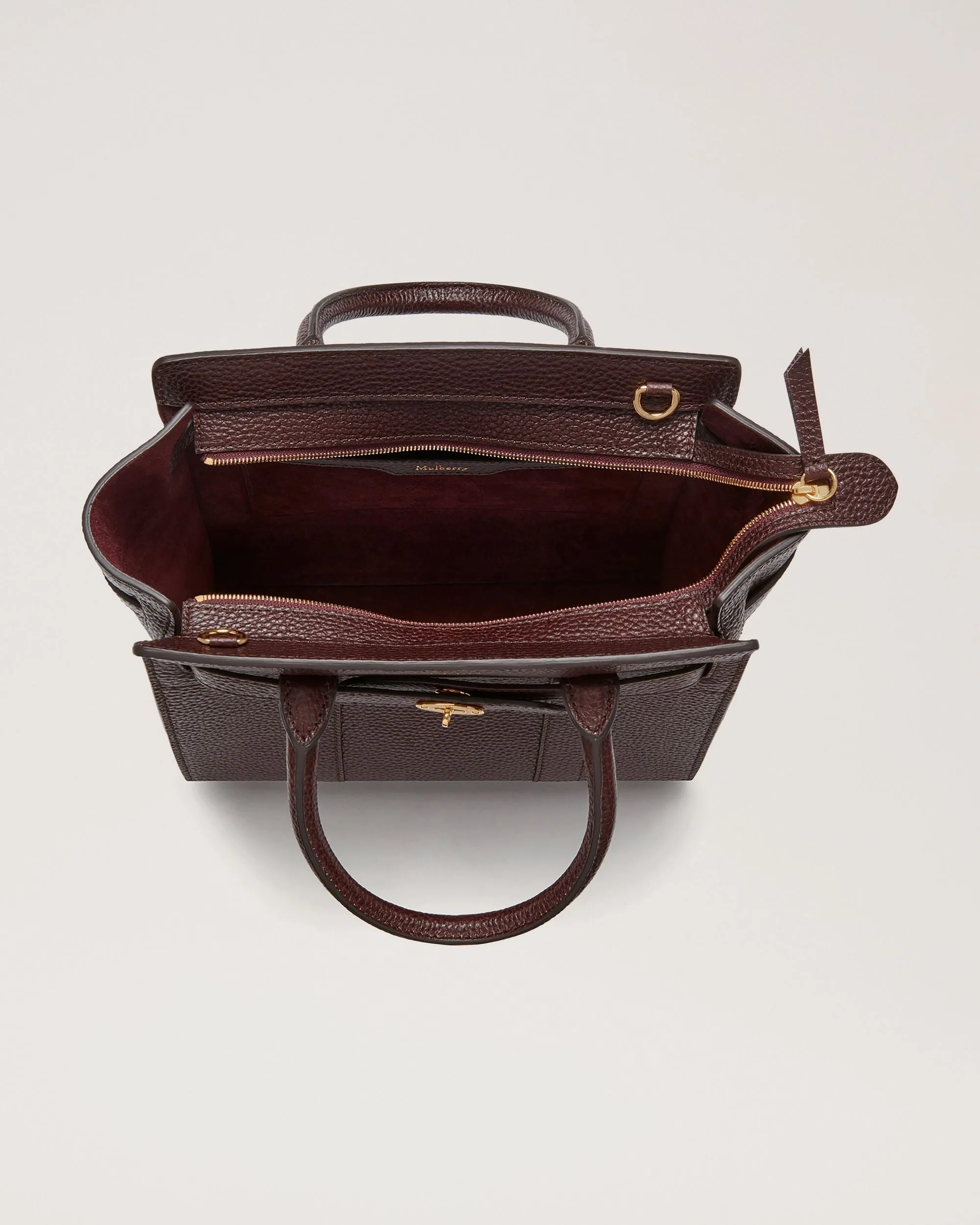 Mini Zipped Bayswater Small Classic Grain (Oxblood)
