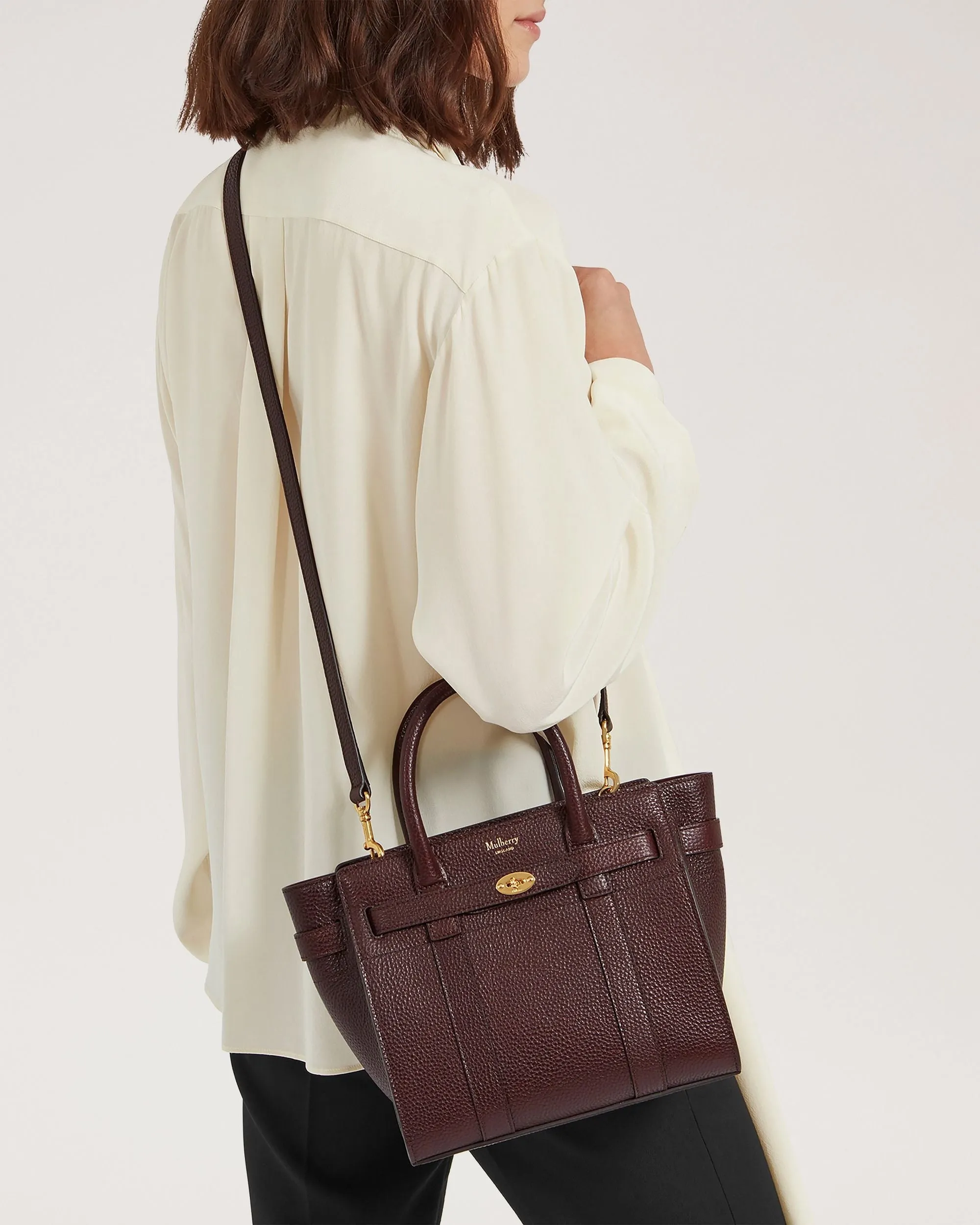 Mini Zipped Bayswater Small Classic Grain (Oxblood)