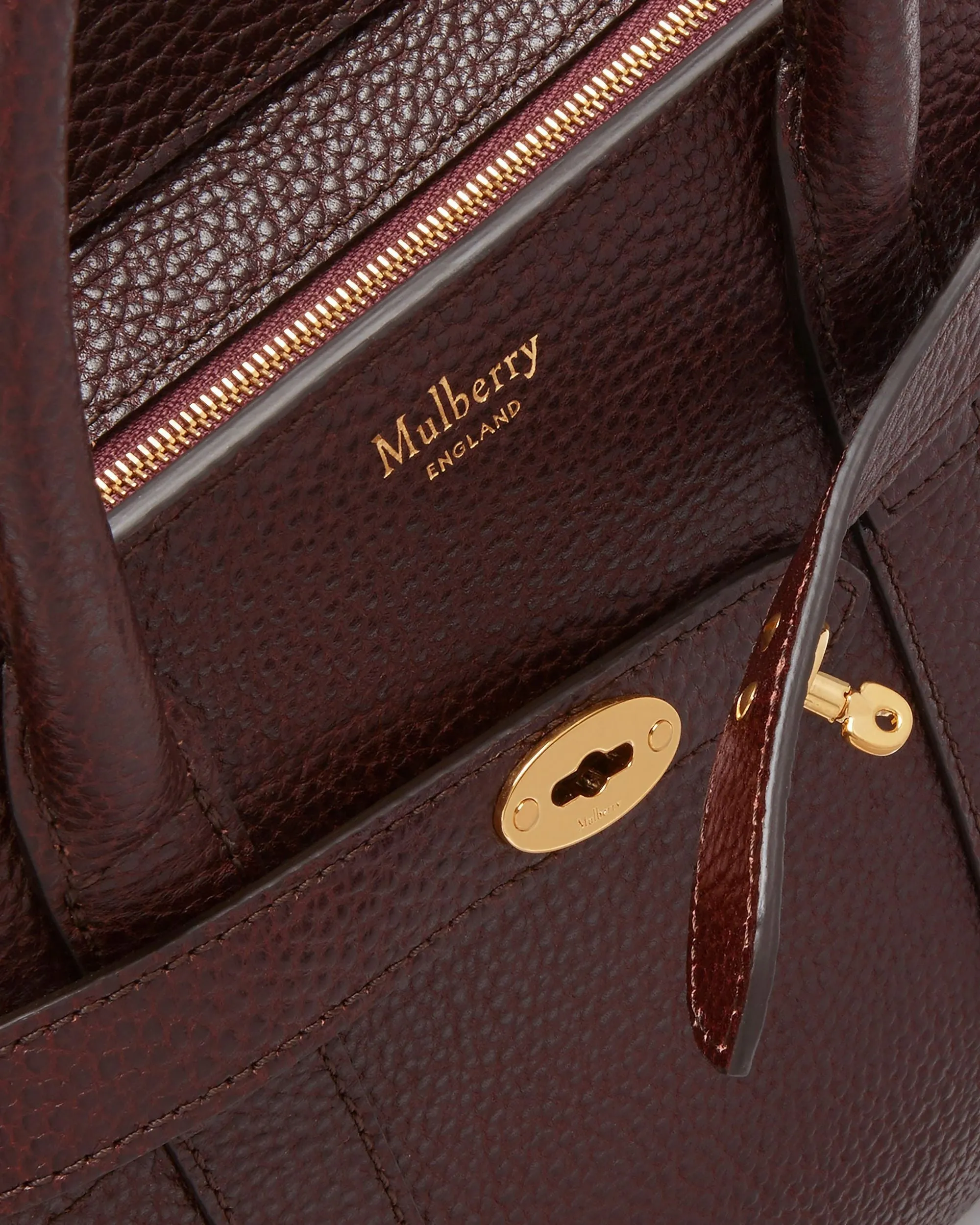 Mini Zipped Bayswater Small Classic Grain (Oxblood)