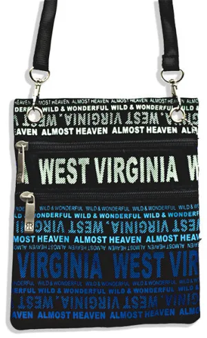 NWWV03 Robin Ruth Neck Wallet - West Virginia Big City - Black/Blue