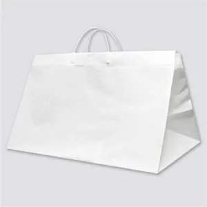 Plastic Loop Handle Shopper (White) - 19" x 10" x 12"
