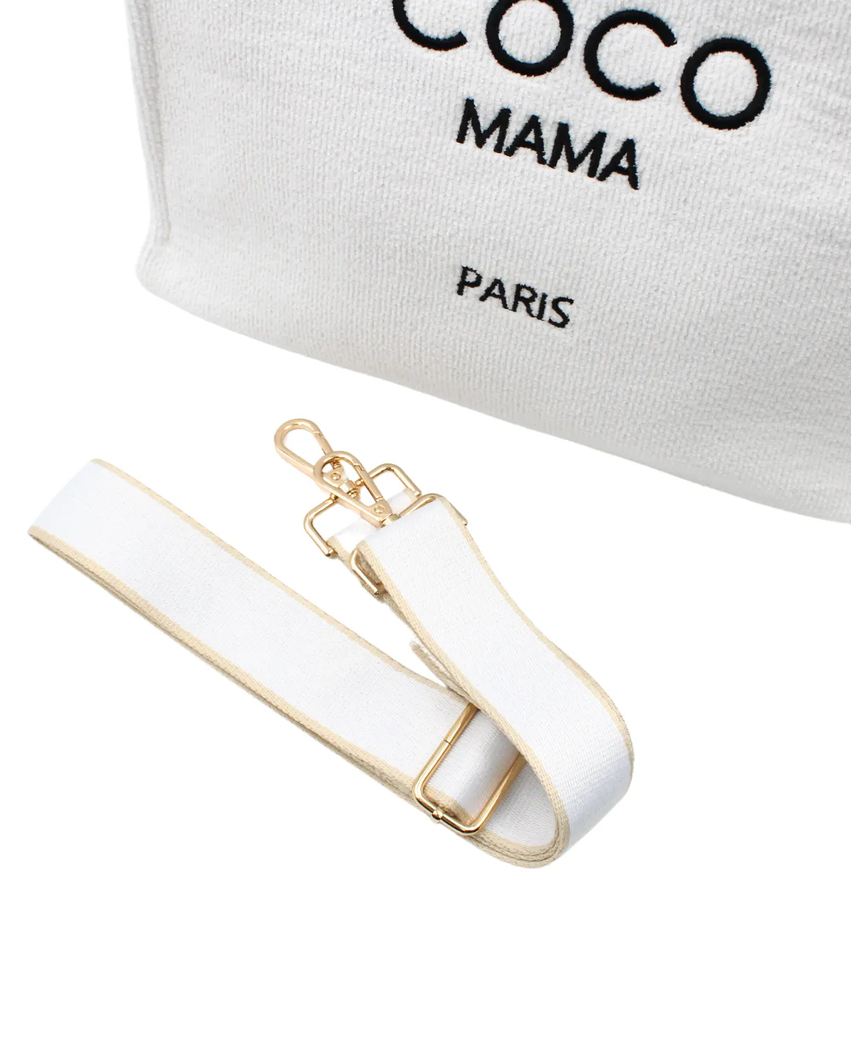 "Coco Mama Paris" White Tote Bag