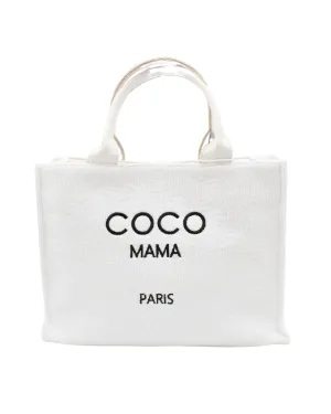 "Coco Mama Paris" White Tote Bag