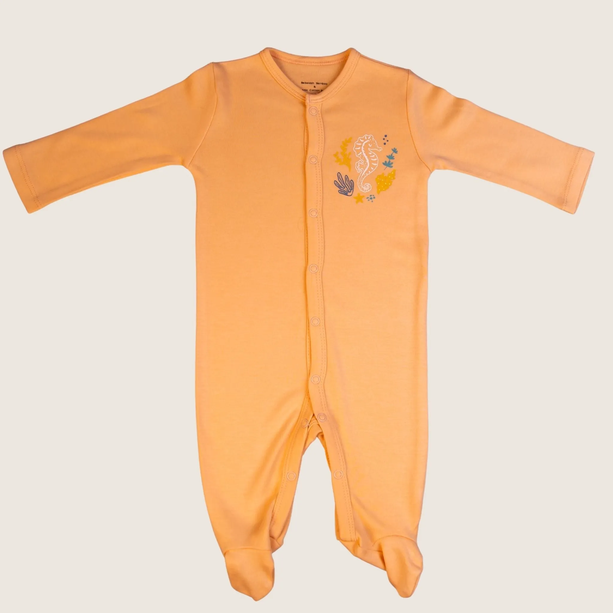 Seahorse Organic Baby Sleepsuit with Close Toe