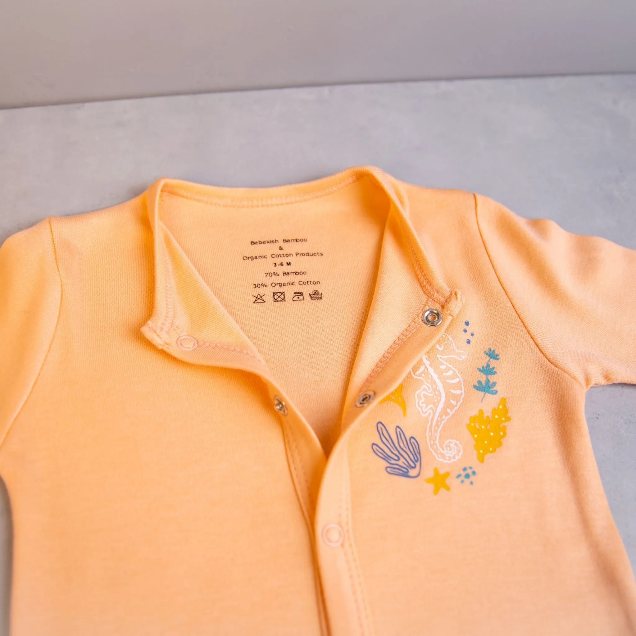 Seahorse Organic Baby Sleepsuit with Close Toe