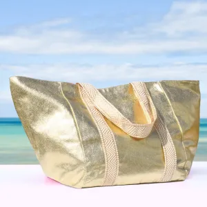 Sheeny Gold Large Beach  Bag