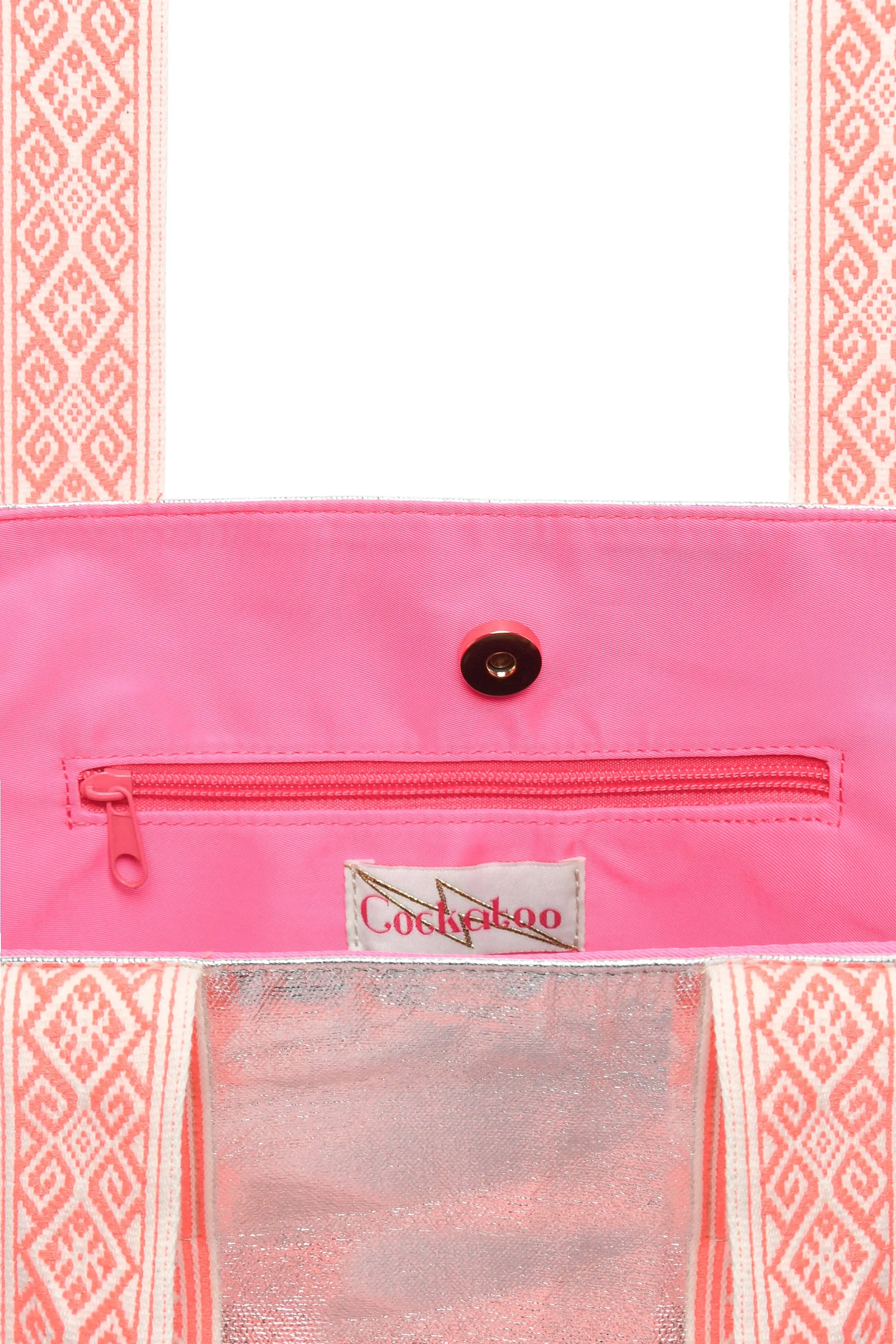 SHEENY SILVER BEACH BAG