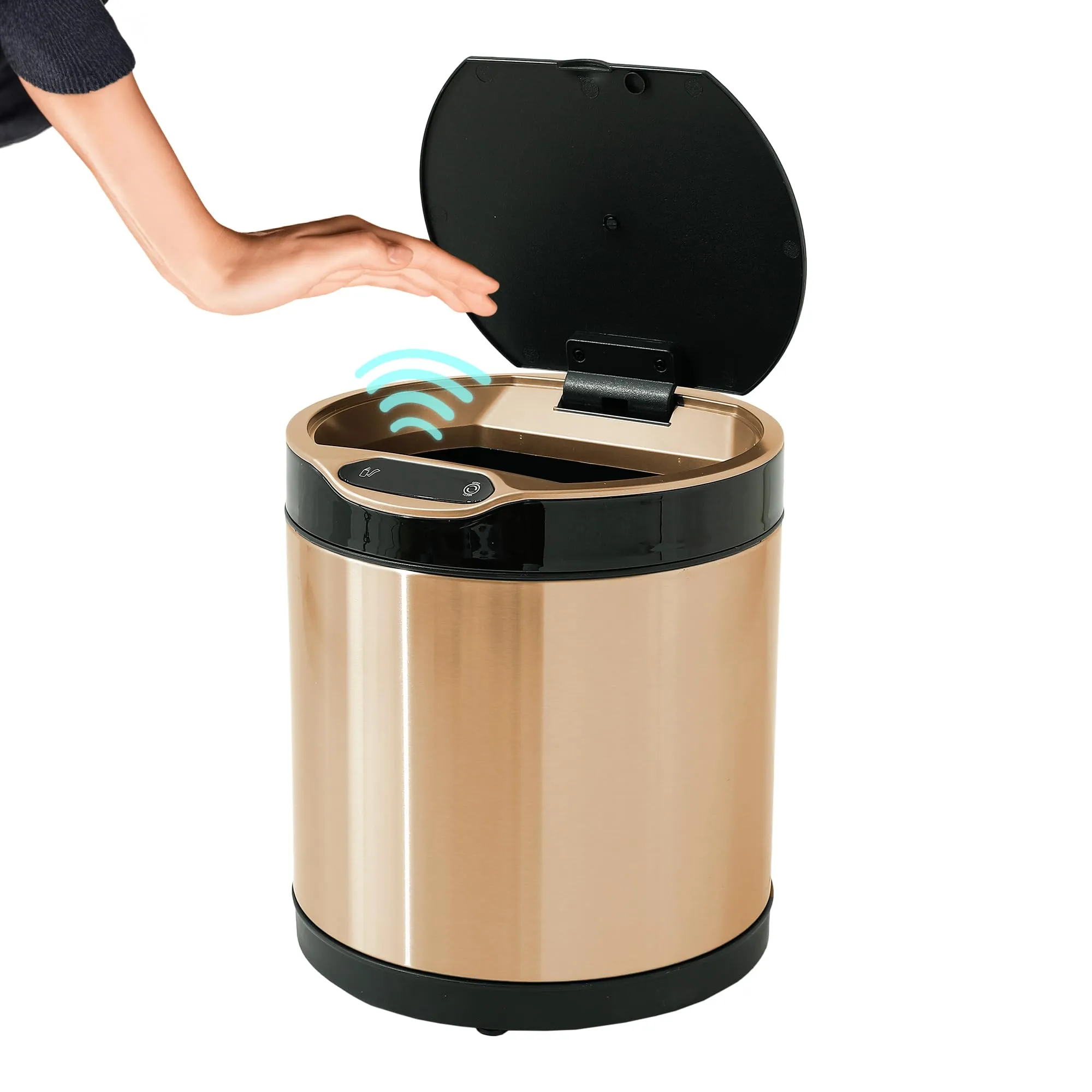 The Better Home 6L Dustbin For Kitchen | Dustbin For Bathroom | 27cm Automatic Smart Sensor Dustbin For Bedroom | Steel Dustbin With Lid | Dustbin For Office | Garbage Bin - Golden