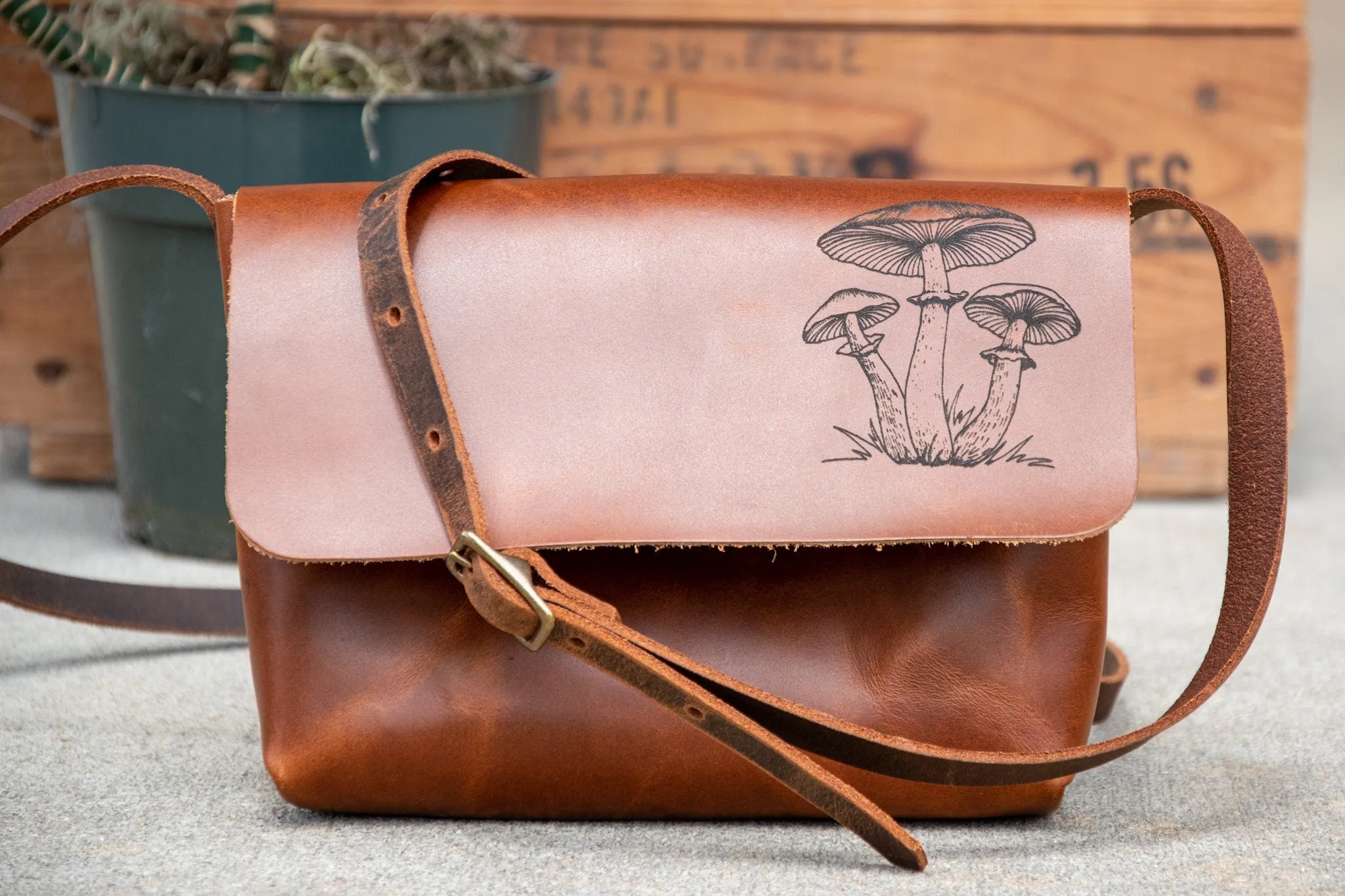 The Original Mini Satchel | Small Crossbody Bag | Made in USA | Lasered Bag with Image