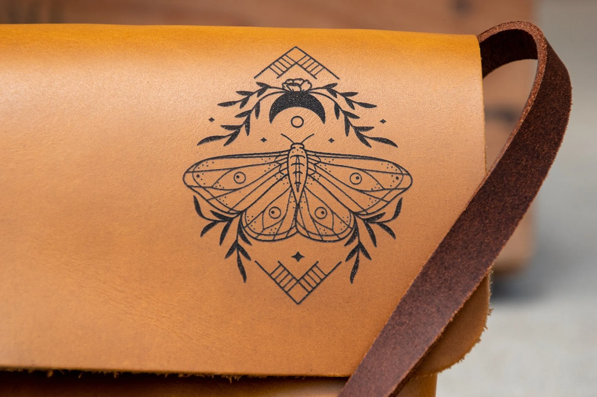 The Original Mini Satchel | Small Crossbody Bag | Made in USA | Lasered Bag with Image