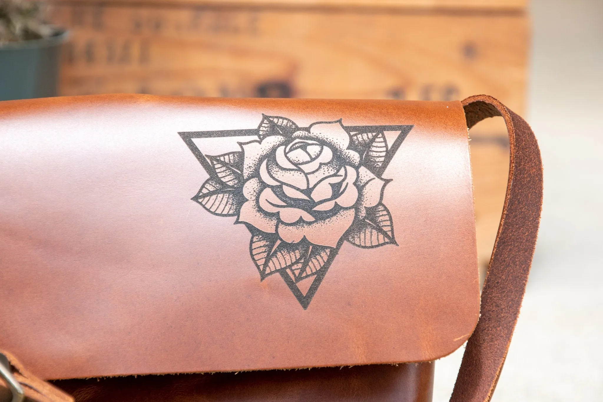The Original Mini Satchel | Small Crossbody Bag | Made in USA | Lasered Bag with Image