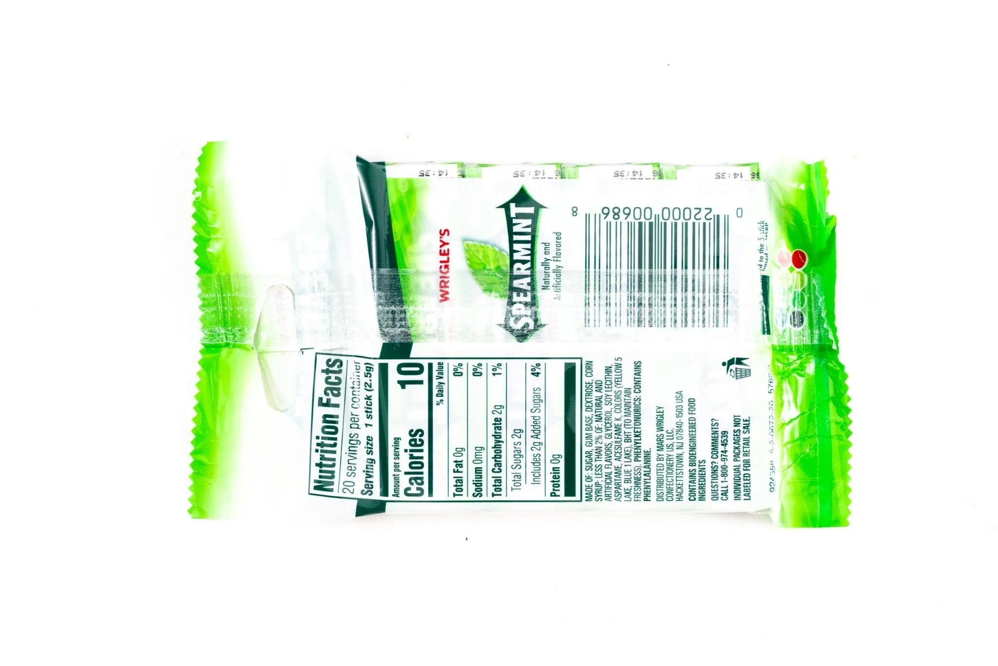 Wrigleys Spearmint Chewing Gum Mint Flavor Bulk Bag (1.9 oz, 4 ct.)