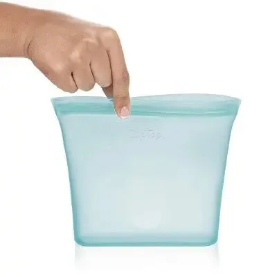 Zip Top Reusable 100% Platinum Silicone Container 3 Bag Set (2 sandwich/1 snack) - Teal